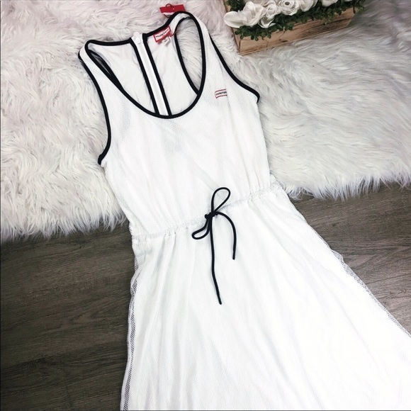 Hunter Mesh Aline White Dress E 156-7 - Picture 1 of 8